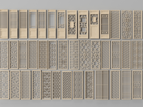 Chinese-style hollow partition wooden partition