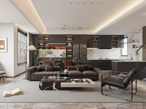 Modern Duplex Living Room Large Flat Floor