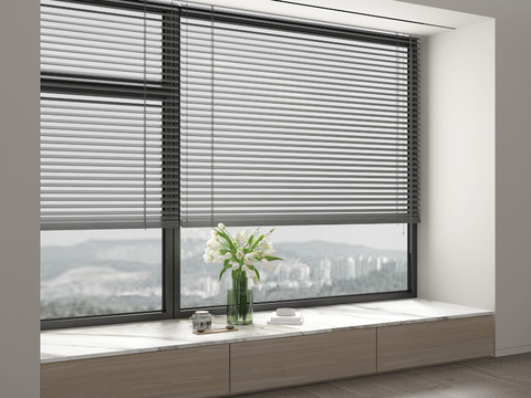 venetian blinds bay window cabinet window