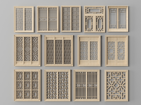 Chinese-style double-door wooden door