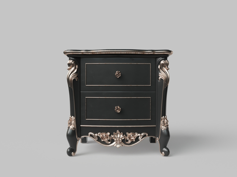 European-style carved bedside table