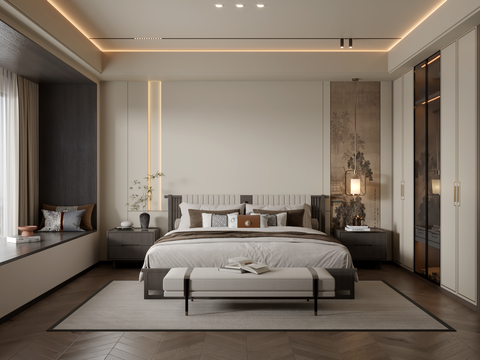 New Chinese-style master bedroom