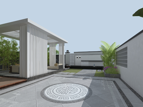 Modern Garden Landscape Home Courtyard