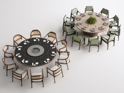 New Chinese Dining Table and Chair Hotel Round Table