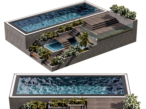 Outdoor pool Outdoor landscape pool