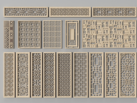 Chinese-style hollow partition wooden partition