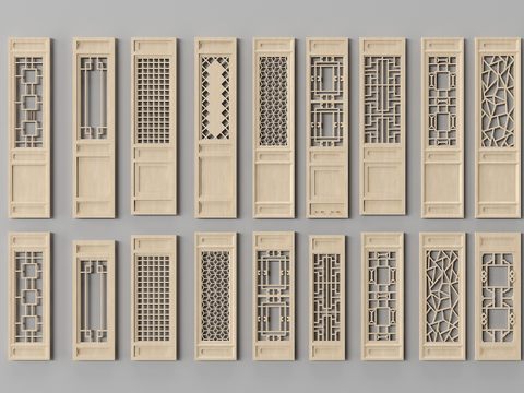 Chinese-style hollow partition wooden partition