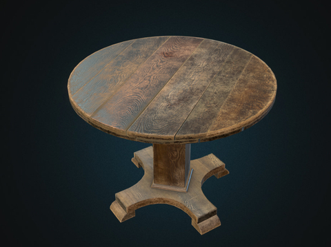 European-style Old Round Table Wooden Table