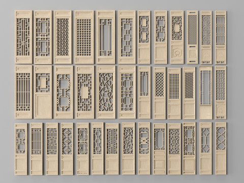 Chinese-style hollow partition