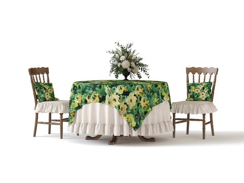 American Round Dining Table and Chair Tablecloth