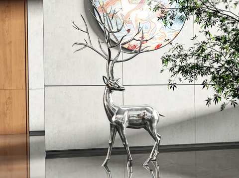 Modern deer sculpture