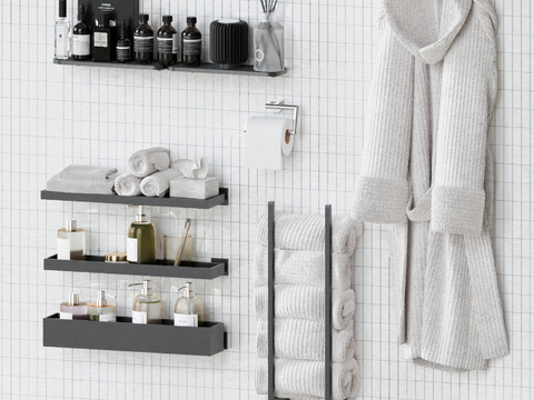 toiletries towel bathrobe