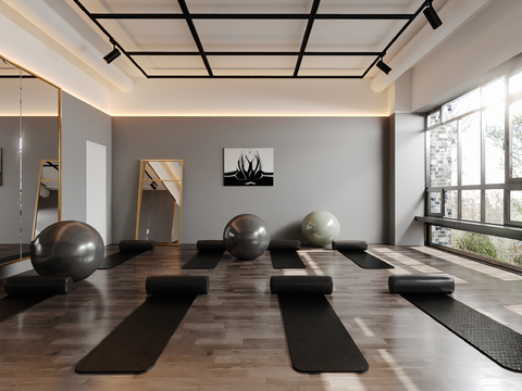 black and white gray Yoga Studio