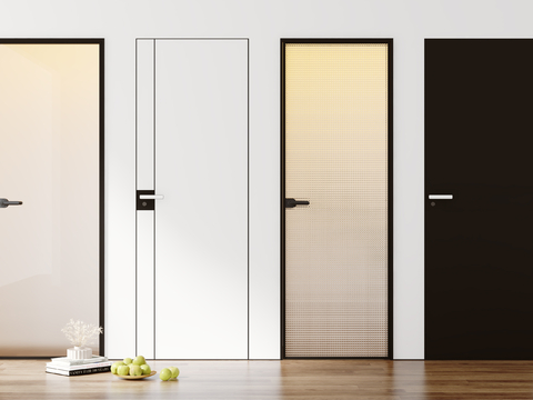 Modern Single Door Glass Door Invisible Door