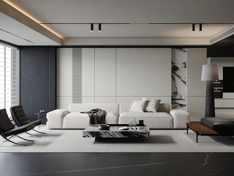 High gray living room