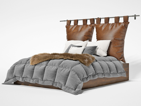 Italian Double Bed Leather Double Bed