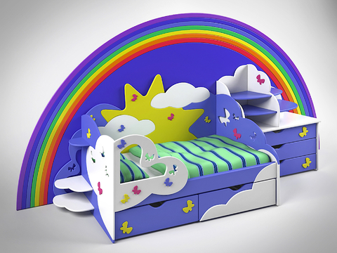 Modern Rainbow kids Bed