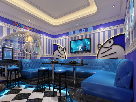 Modern Doraemon Theme KTV Room