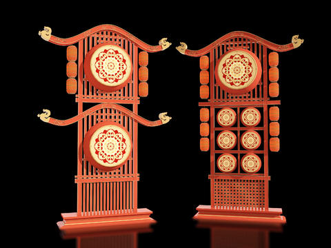 New Chinese Outdoor Lantern Device Art Display Pushcard