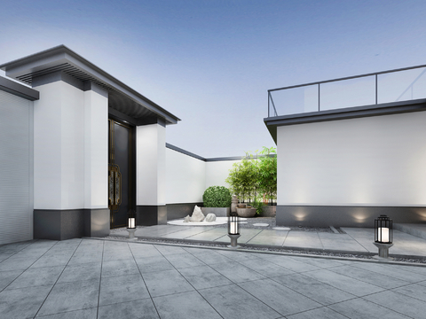 New Chinese-style Villa Courtyard