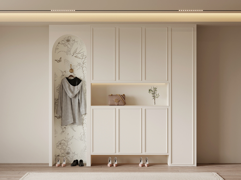 Cream Style Shoe Cabinet Entrance Shoe Cabinet Entrance Shoe Cabinet