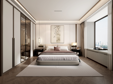 New Chinese-style master bedroom