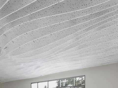 Modern curved wave board ceiling