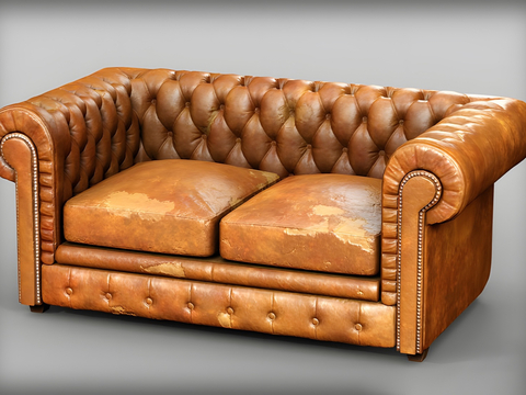 Leather sofa double sofa