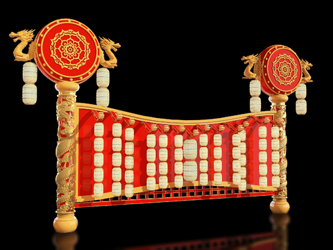 Neo-Chinese Style Outdoor Lantern Device Art Display