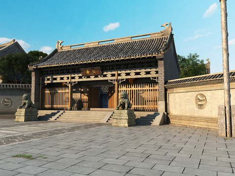 Chinese-style ancient government hall