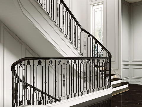 European-style iron staircase