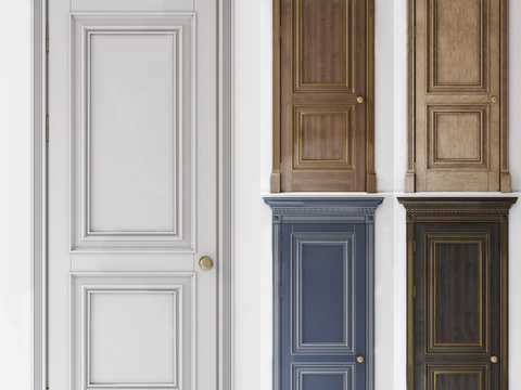 European-style solid wood door single door