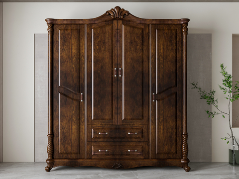 American style wardrobe solid wood wardrobe