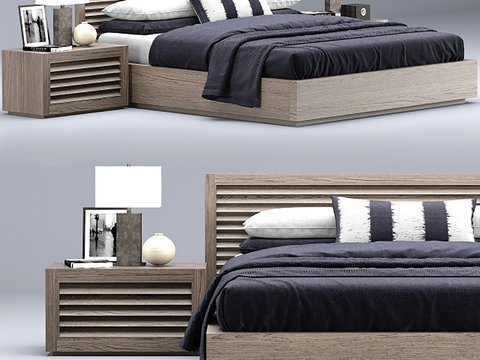 Log Style Double Bed