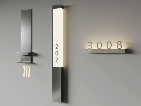 Modern signage hotel doorplate