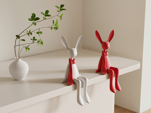 Rabbit Art Toy Sculpture Cartoon Ornaments