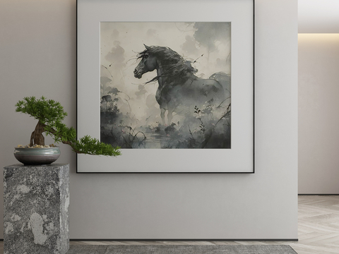 New Chinese Decorative Painting Horse Painting Realistic Hanging Painting