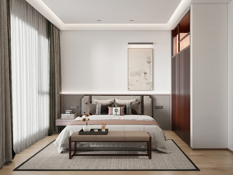 New Chinese-style master bedroom