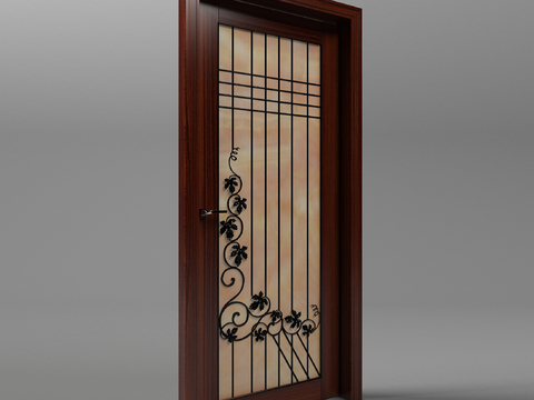 Neo-Chinese Style single door flat door