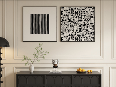 Modern Simple Painting Abstract Painting Black and White Hanging Painting