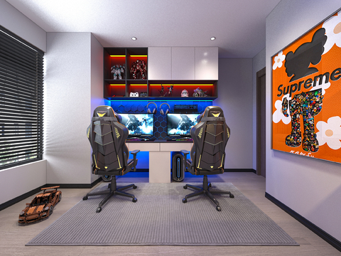 Modern e-sports room computer room game room