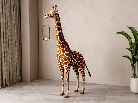 Cartoon ornaments giraffe sculpture