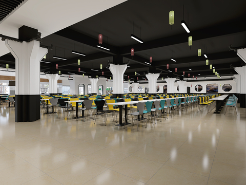 New Chinese Factory Canteen Staff DiningRoom