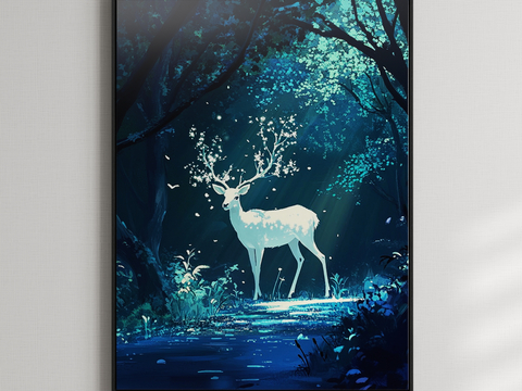 Decorative Painting Art Painting Lin Shen See Deer Hanging Painting