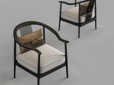 Neo-Chinese Style Chair with Circle Chair