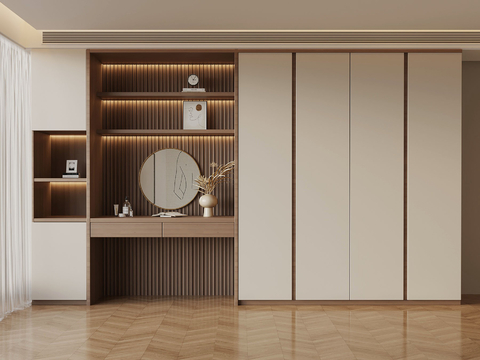 Modern wardrobe dresser integrated cabinet