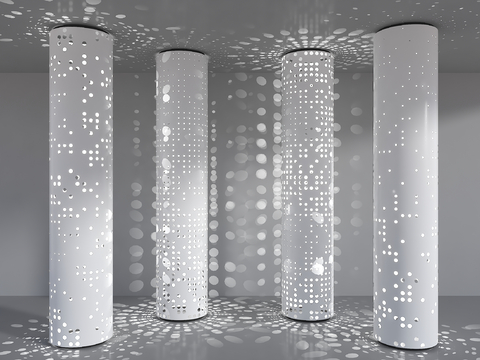 Modern gradient hollow column transparent column luminous column