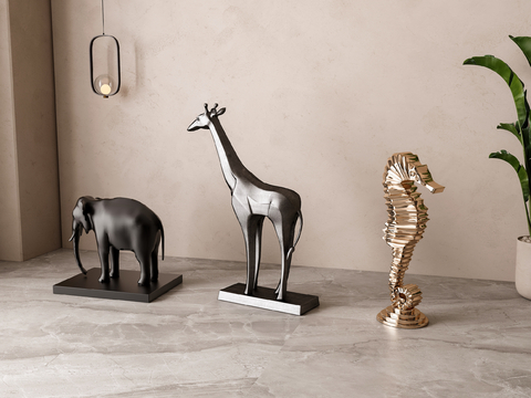 Modern animal sculpture ornaments