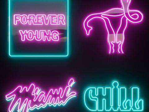 Neon English advertising lights luminous characters