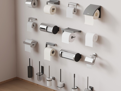 Bathroom supplies toilet brush toilet paper roll paper